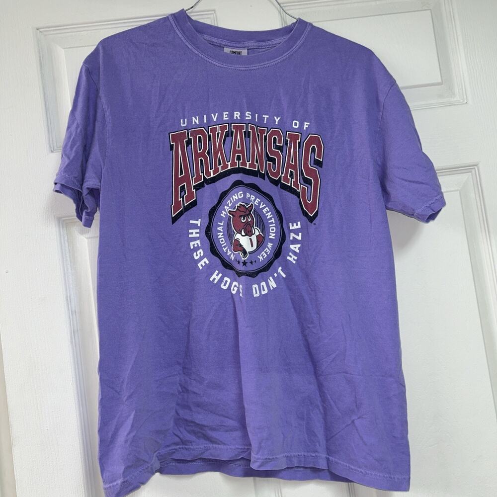 Arkansas Razorbacks Women’s Size L Short Sleeve Purple Shirt